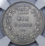 1880 Sixpence (NGC UNC Details) - Victoria British Silver Coin - Very Nice