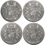 1883 - 1887 Halfcrowns Lot (4 Coins) - Victoria Young Head British Silver Coins