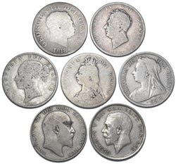1818 - 1915 Halfcrowns Lot (7 Coins) - British Silver Coins - Different Types