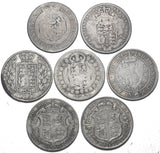 1818 - 1915 Halfcrowns Lot (7 Coins) - British Silver Coins - Different Types