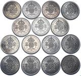 1937 - 1951 High Grade Florins Lot (15 Coins) - George VI British Silver Coins