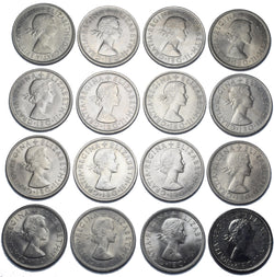 1953 - 1970 High Grade Florins Lot (16 Coins) - Elizabeth II British Coins