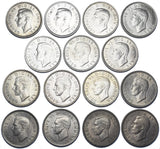 1937-1951 High Grade British George VI Silver Scottish Shillings Lot - 15 Coins