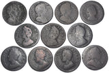 1694 - 1773 Farthings Lot (11 Coins) - British Copper Coins - All Different