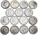 1937 - 1951 High Grade Sixpences Lot (15 Coins) - British Silver Date Run