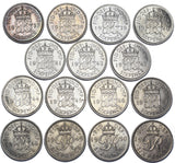 1937 - 1951 High Grade Sixpences Lot (15 Coins) - British Silver Date Run