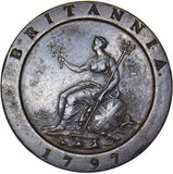 1797 Twopence - George III British Copper Coin - Nice