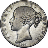 1847 Crown - Victoria British Silver Coin
