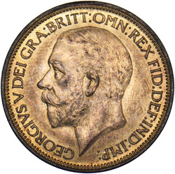 1927 Halfpenny - George V British Bronze Coin - Superb