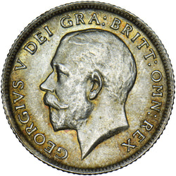 1915 Sixpence - George V British Silver Coin - Superb
