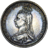 1887 Threepence - Victoria British Silver Coin - Very Nice