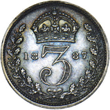 1887 Threepence - Victoria British Silver Coin - Very Nice