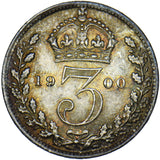 1900 Threepence - Victoria British Silver Coin - Superb