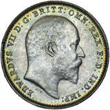 1906 Threepence - Edward VII British Silver Coin - Superb