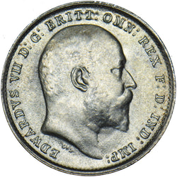 1910 Threepence - Edward VII British Silver Coin - Superb