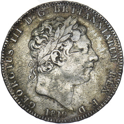 1819 LIX Crown - George III British Silver Coin - Nice