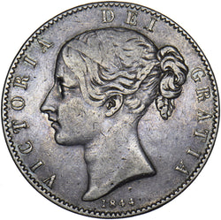 1844 Crown (Cinquefoil Stops) - Victoria British Silver Coin - Nice