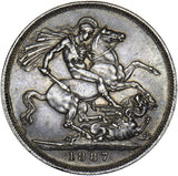 1887 Crown - Victoria British Silver Coin - Nice