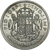 1937 Crown - George VI British Silver Coin - Superb