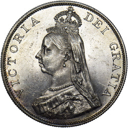 1889 Double Florin - Victoria British Silver Coin - Superb
