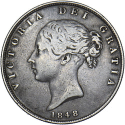 1848 Halfcrown (8 Over 6) - Victoria British Silver Coin - Nice