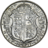 1917 Halfcrown - George V British Silver Coin - Very Nice