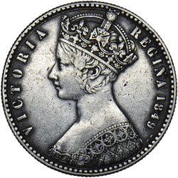 1849 Godless Florin - Victoria British Silver Coin - Nice