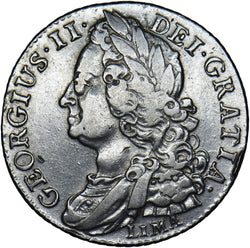 1745 Shilling - George II British Silver Coin