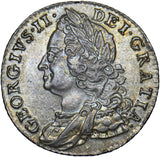 1758 Shilling - George II British Silver Coin - Very Nice