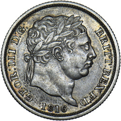 1816 Shilling - George III British Silver Coin - Nice