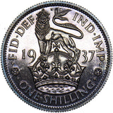 1937 Proof English Shilling - George VI British Silver Coin - Superb