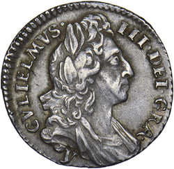 1696 y Sixpence (York Mint) - William III British Silver Coin - Very Nice