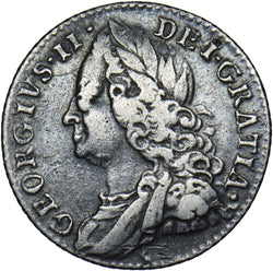 1757 Sixpence - George II British Silver Coin - Nice