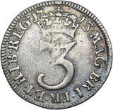 1713 Threepence - Anne British Silver Coin - Nice