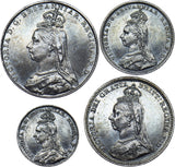 1892 Maundy Set - Victoria British Silver Coins - Superb