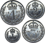 1892 Maundy Set - Victoria British Silver Coins - Superb