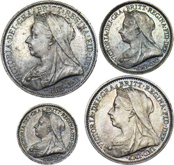 1894 Maundy Set - Victoria British Silver Coins - Superb