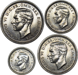 1937 Maundy Set - George VI British Silver Coins - Superb