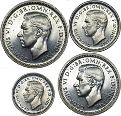 1939 Maundy Set - George VI British Silver Coins - Superb