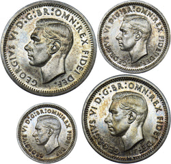 1951 Maundy Set - George VI British Silver Coins - Superb