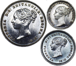 1887 Part Maundy Set - Victoria British Silver Coins - Very Nice