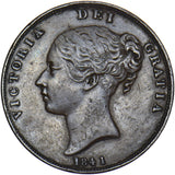1841 Penny - Victoria British Copper Coin - Nice