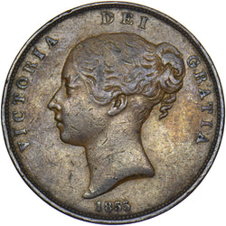 1855 Penny (OT) - Victoria British Copper Coin - Nice