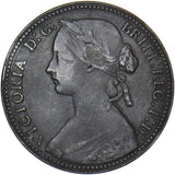 1860 Penny (Beaded Border F6) - Victoria British Bronze Coin - Nice