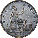 1874 Penny (F78 - Rare) - Victoria British Bronze Coin - Nice