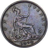 1890 Penny - Victoria British Bronze Coin