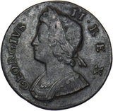 1737 Halfpenny - George II British Copper Coin - Nice