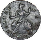 1737 Halfpenny - George II British Copper Coin - Nice