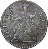 1775 Evasion Halfpenny - George III British Copper Coin