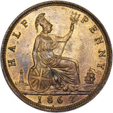 1862 Halfpenny - Victoria British Bronze Coin - Superb